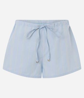 Saída de Praia Short em Tricoline com Estampa de Listras