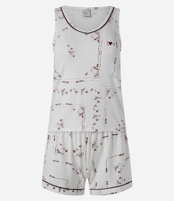 Pijama Curto em Viscolycra com Estampa Floral