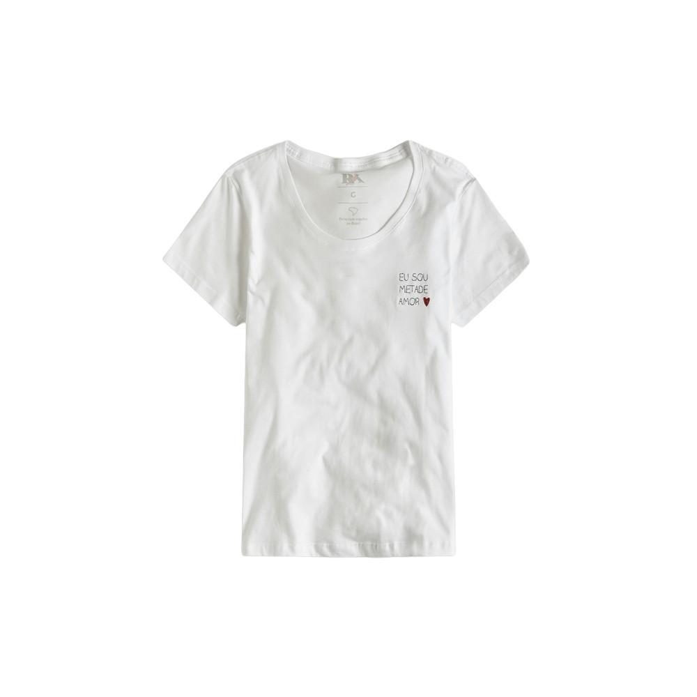 Camiseta Fem Bordado Eu Sou Metade Amor Reserva - 1