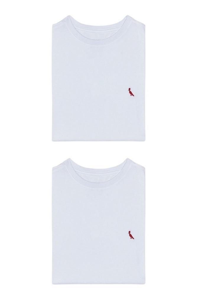 Kit 2 Camisetas Brasa Branca Pica Pau Bordado Reserva - 1