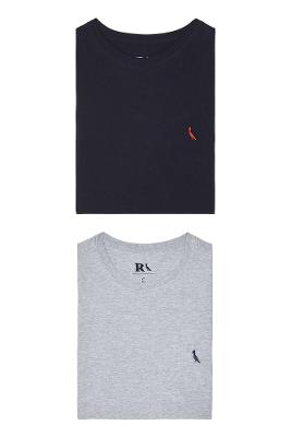 Kit 2 Camisetas Básicas Gota E Brasa Pica Pau Bordado Reserva