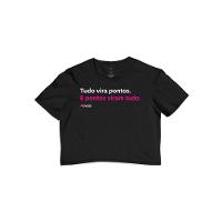 Camiseta Cropped Estampada Tudo Vira Pontos Livelo - 1