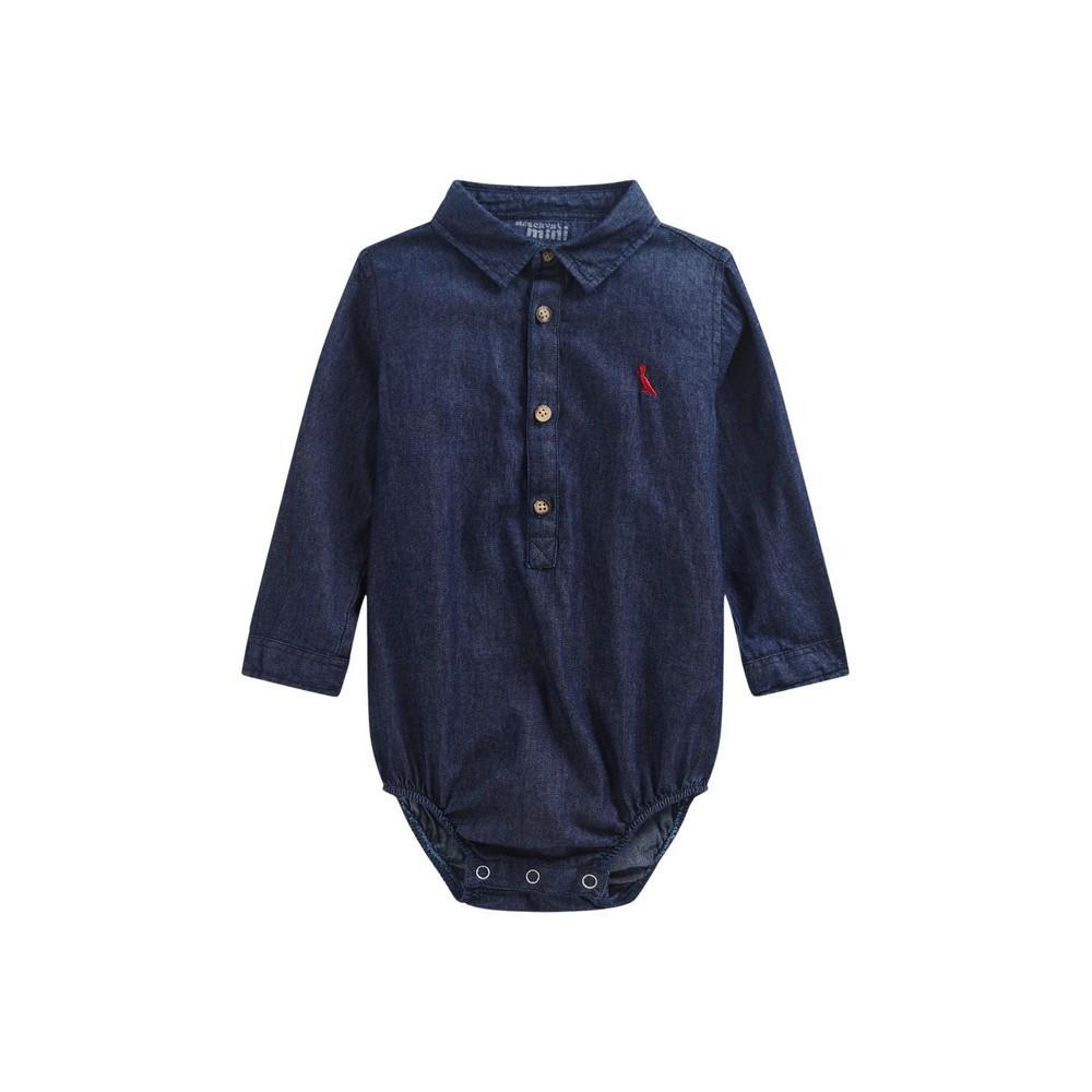 Camisa Bb Macaquinho Ml Jeans Reserva Mini - 1