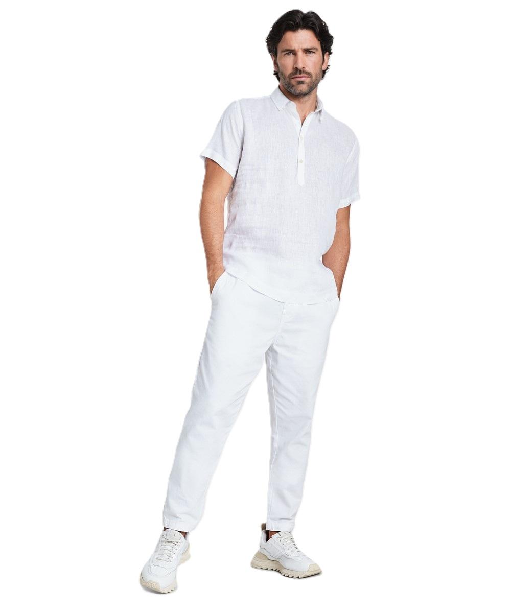 Bata Manga Curta Cambraia Puro Linho Reserva - 3