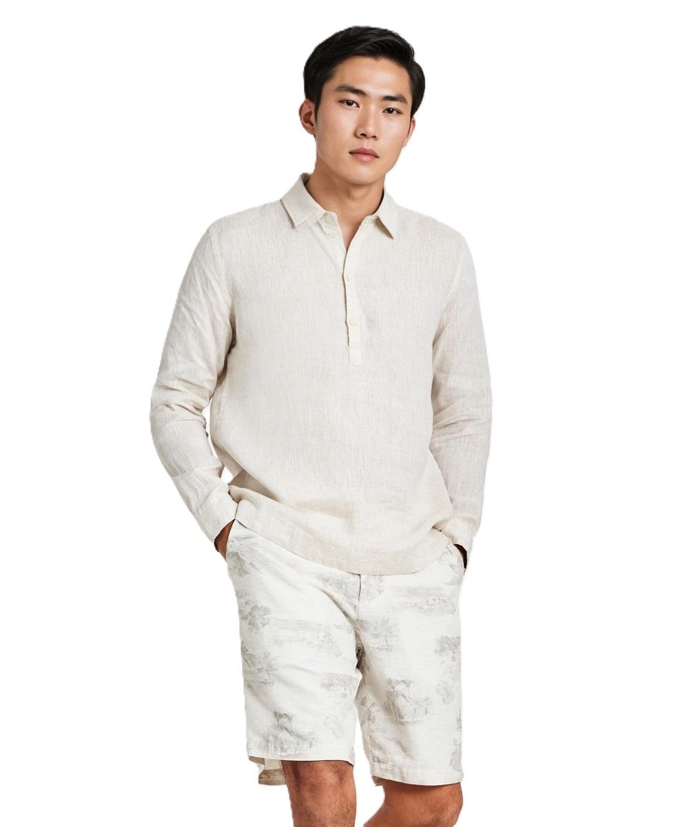 Bata Manga Longa Cambraia Puro Linho Reserva - 2