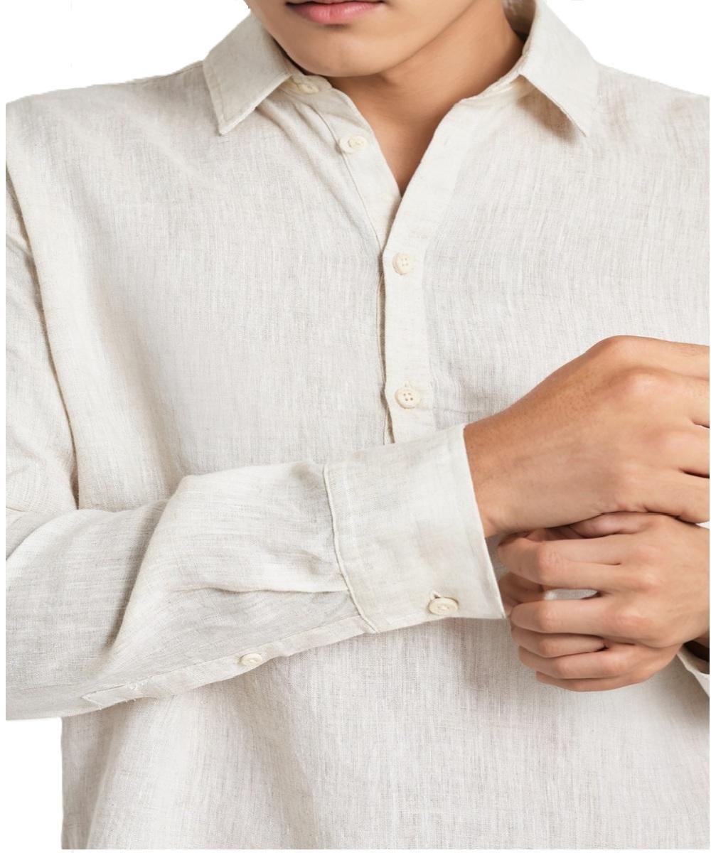 Bata Manga Longa Cambraia Puro Linho Reserva - 3