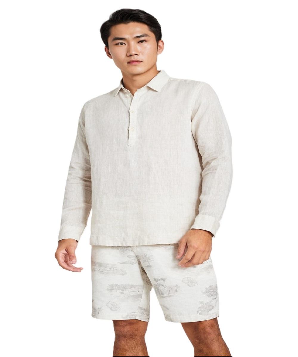 Bata Manga Longa Cambraia Puro Linho Reserva - 4