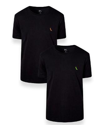 Kit 2 Camisetas Glow E Neon Pica Pau Bordado Reserva