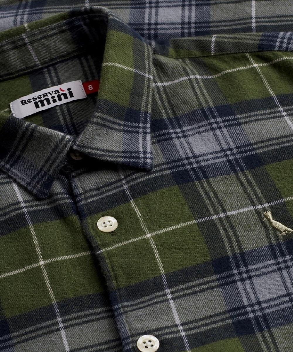 Camisa Manga Longa Flanela Xadrez Reserva Mini - 6