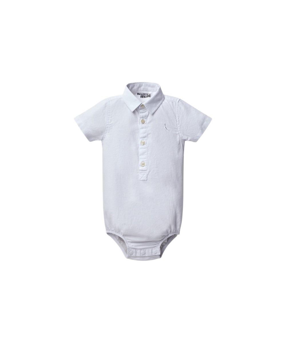 Camisa Bb Macaquinho Oxford Manga Curta Reserva Mini - 1