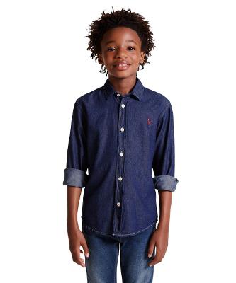Camisa Cont Ae Easy Oxford Denim Reserva Mini