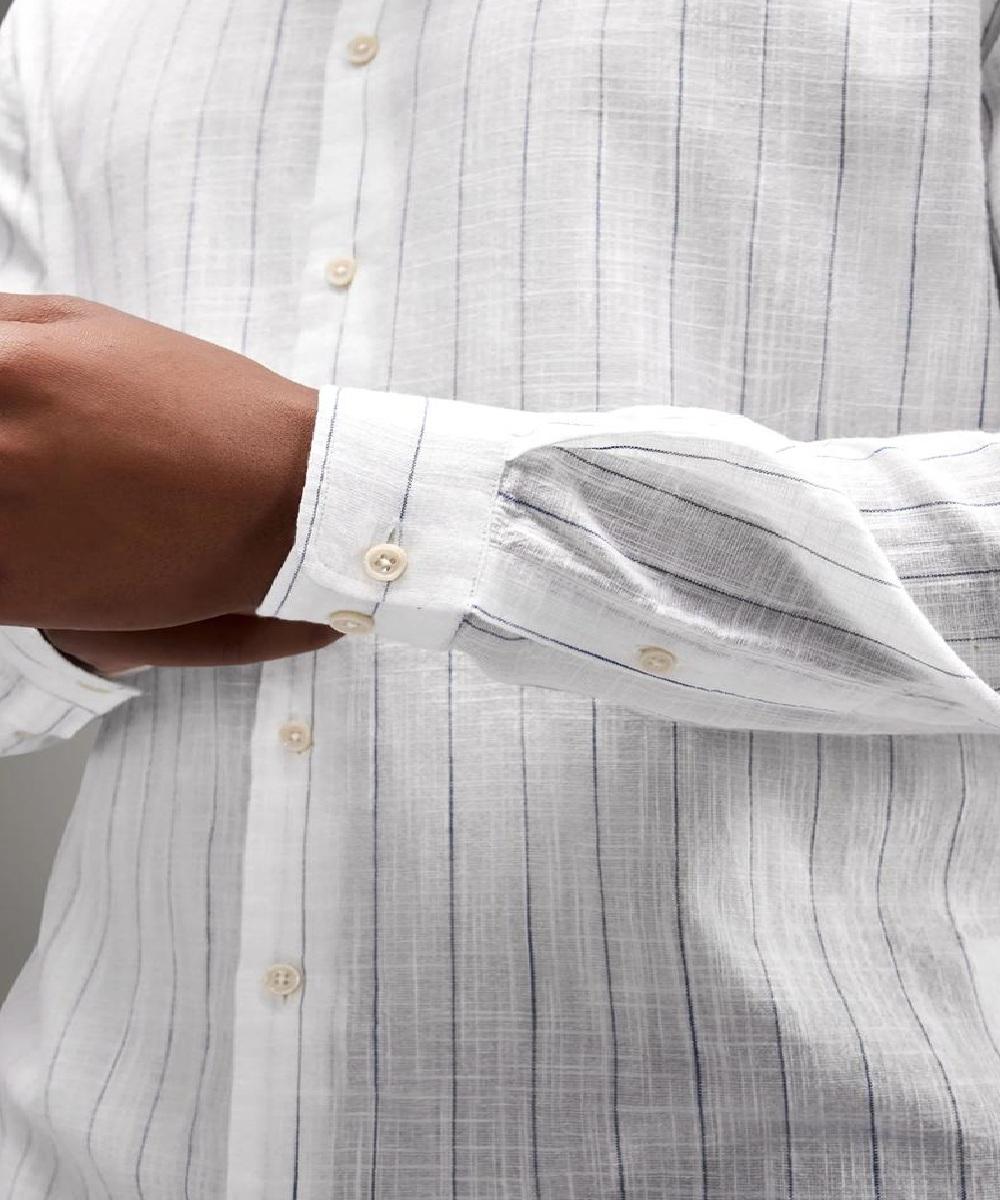 Camisa Linho Listrada Cascais Reserva - 5