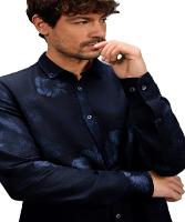 Camisa Linho Estampada Indigo Bloom Reserva - 3