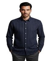 Camisa Manga Longa Flame Risca De Giz Reserva - 1