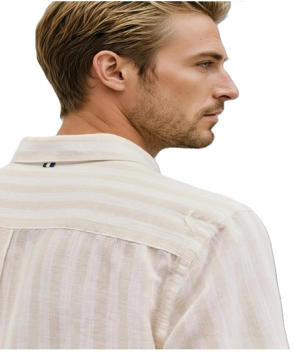 Camisa Manga Curta Linho Listrada Joa Reserva - 4