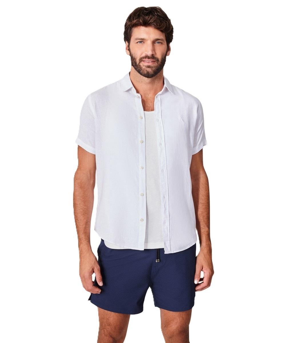 Camisa Manga Curta Linho Misto Bueno Tinturado Reserva - 1