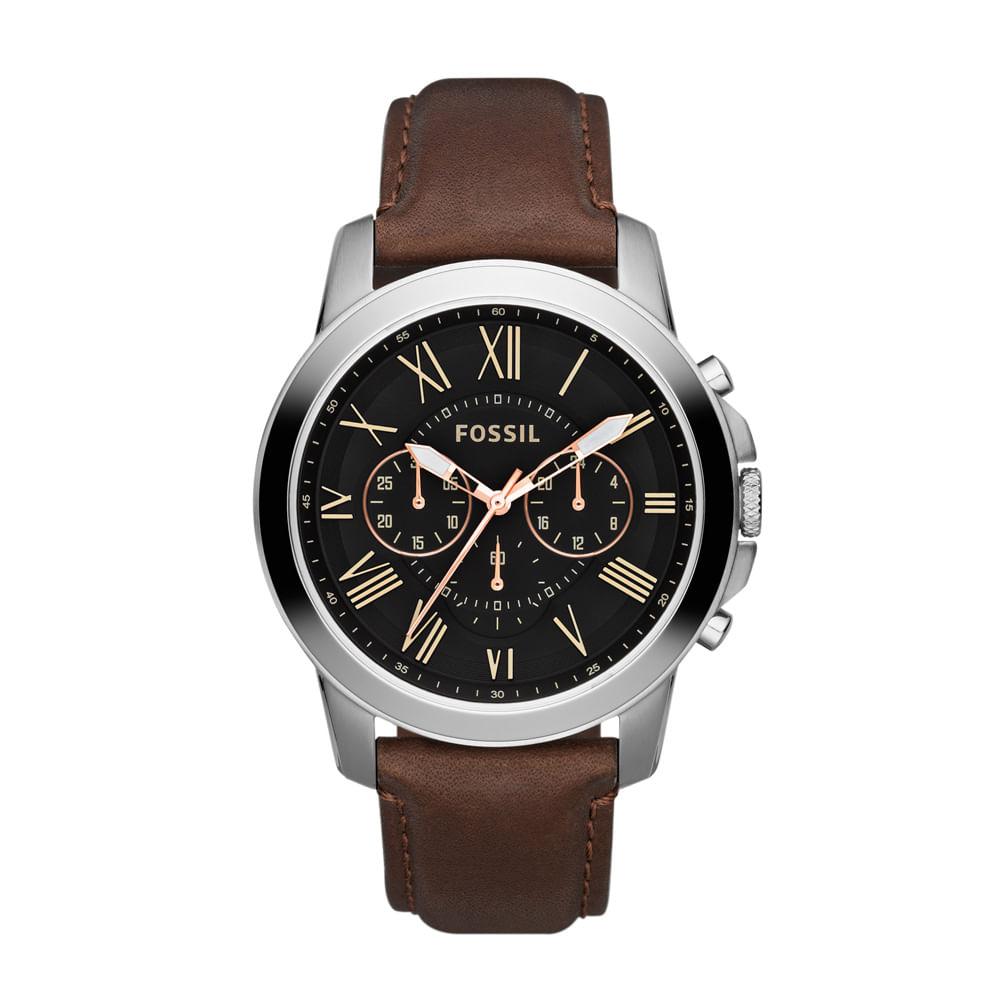 Relógio Fossil Masculino Grant Prata - FS4813/0PN - 1