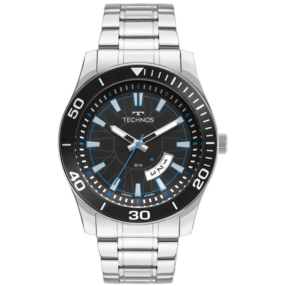 Relógio Technos Masculino Racer Prata - 2115KSM/1A - 1