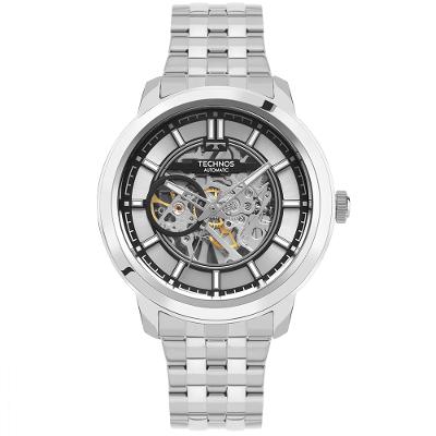 Relógio Technos Masculino Automático Skeleton Prata - G3265AG/1K