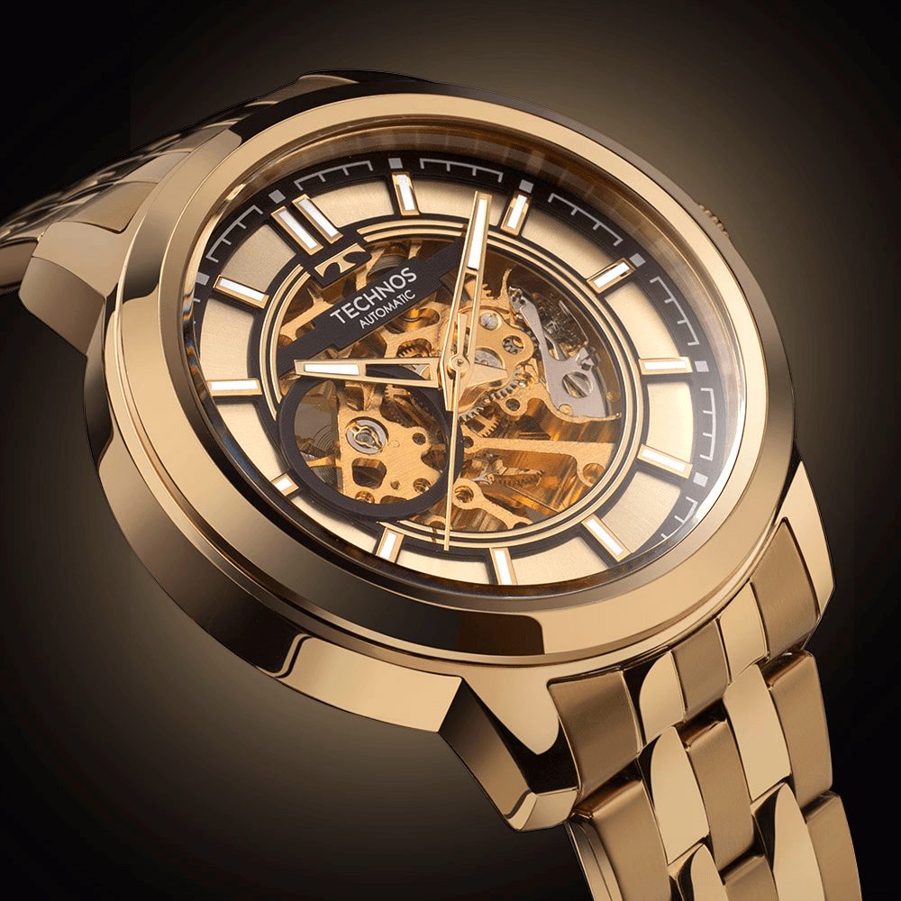 Relógio Technos Masculino Automático Dourado - G3265AF/1D - 4