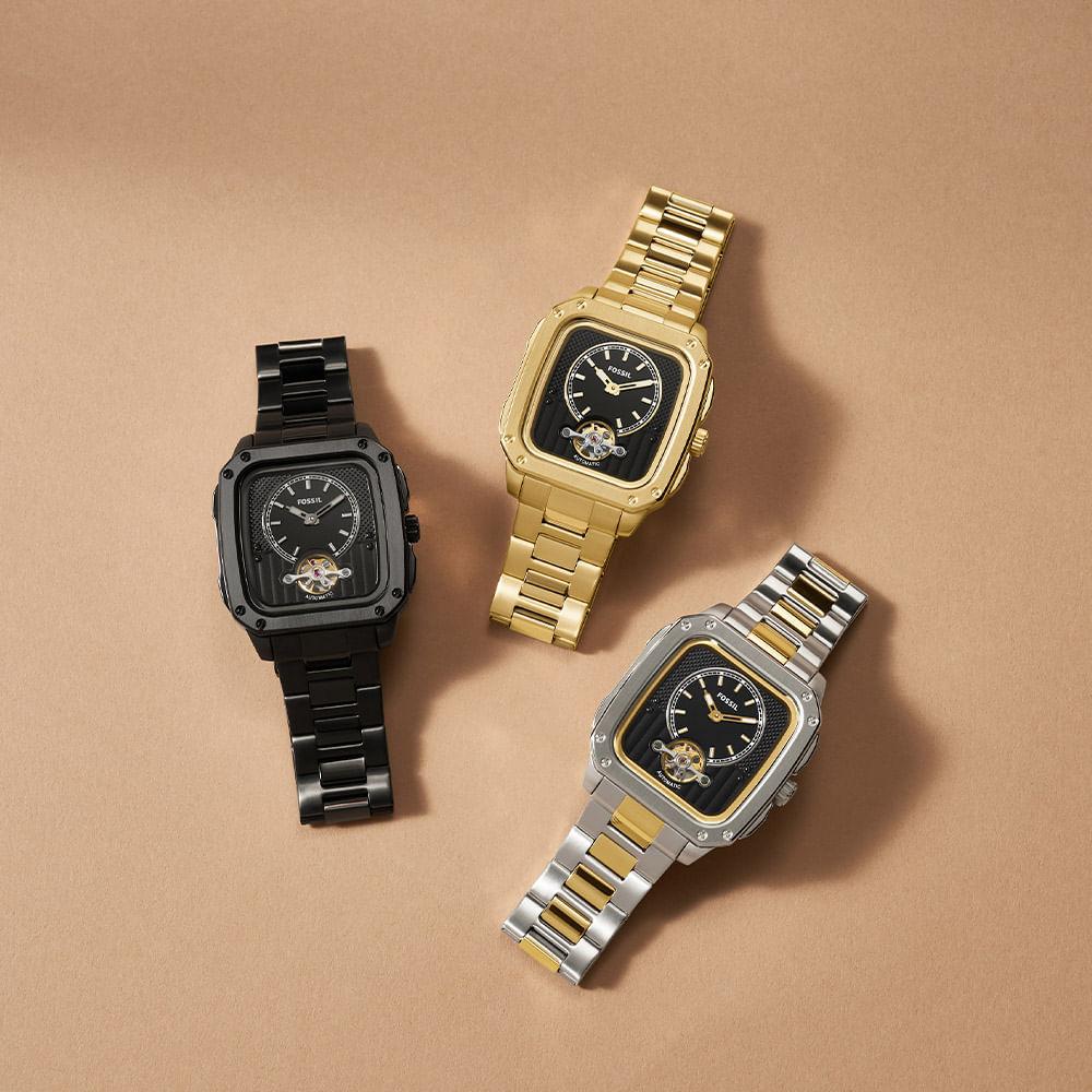 Relógio Fossil Masculino Inscription Dourado - ME3239/1DN - 7