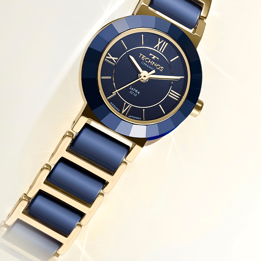Relógio Technos Feminino Ceramic/saphire Dourado - 2035LWF/1A - 1