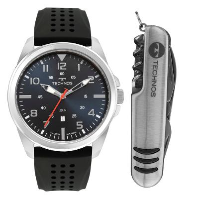 Kit Technos Masculino Militar Prata - 2115TVL/K2A