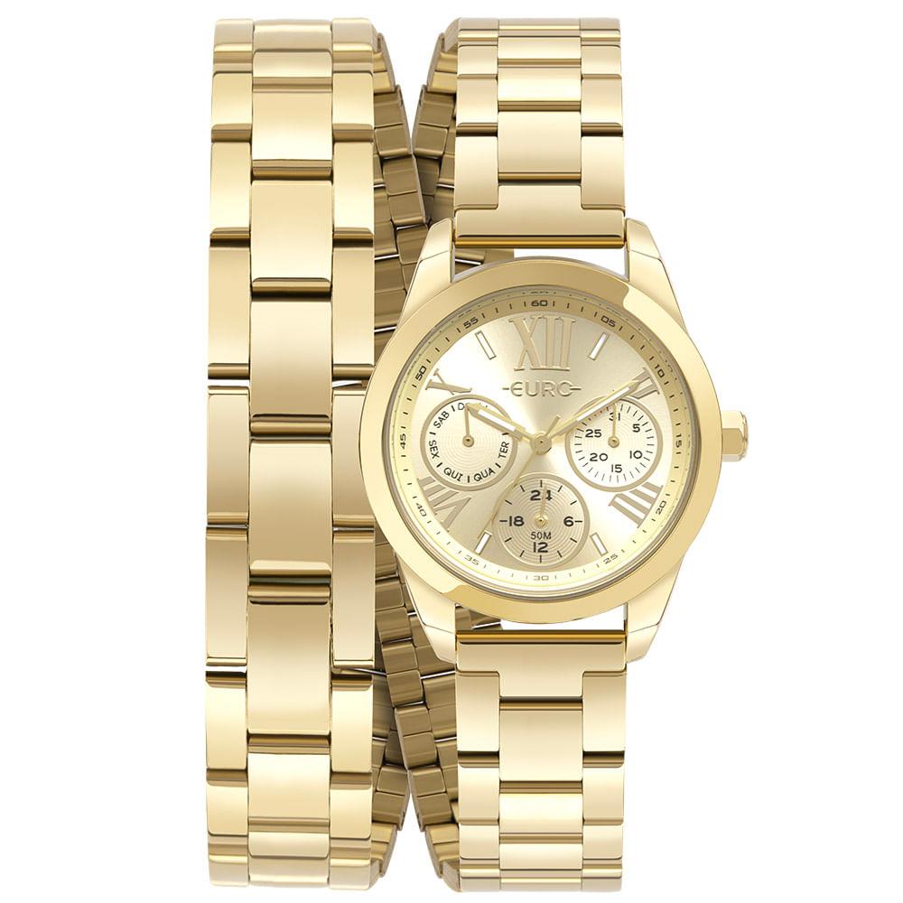 Relógio Euro Feminino Multiglow Midi Dourado - EU6P29AIO/4D - 1