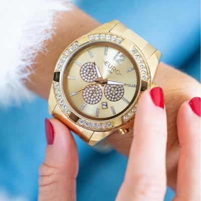 Relógio Euro Feminino Big Case Dourado - EUJP25AO/4D