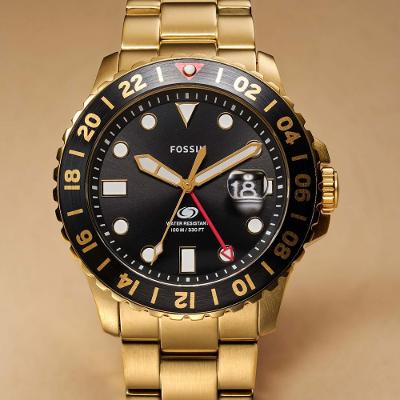 Relógio Fossil Masculino Blue Dourado - FS6035/1DN