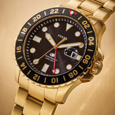 Relógio Fossil Masculino Blue Dourado - FS6035/1DN