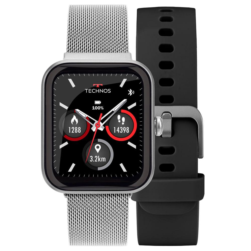 Smartwatch Technos Connect MAX Prata e Preto - TMAXAB/5K - 1