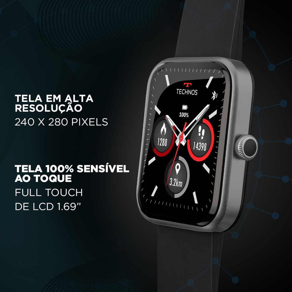 Smartwatch Technos Connect MAX Prata e Preto - TMAXAB/5K - 7