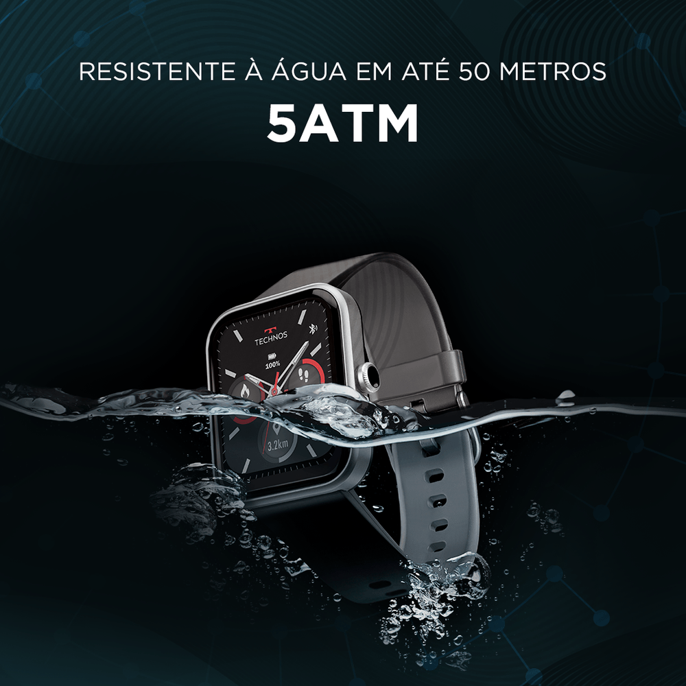 Smartwatch Technos Connect MAX Prata e Preto - TMAXAB/5K - 9