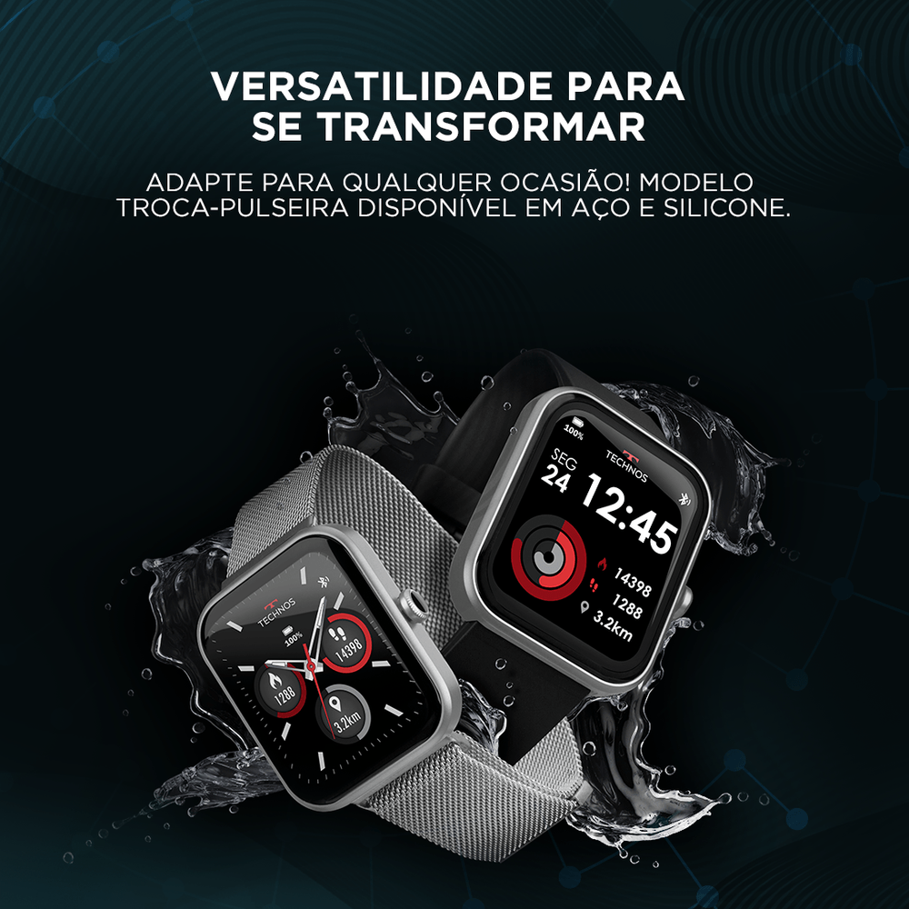Smartwatch Technos Connect MAX Prata e Preto - TMAXAB/5K - 15