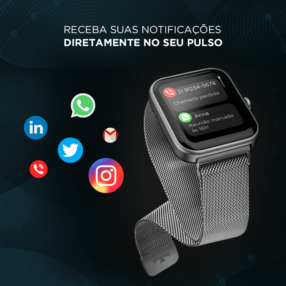 Smartwatch Technos Connect MAX Prata e Preto - TMAXAB/5K - 19