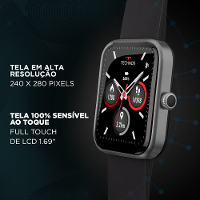 Smartwatch Technos Connect MAX Prata e Preto - TMAXAB/5K - 7