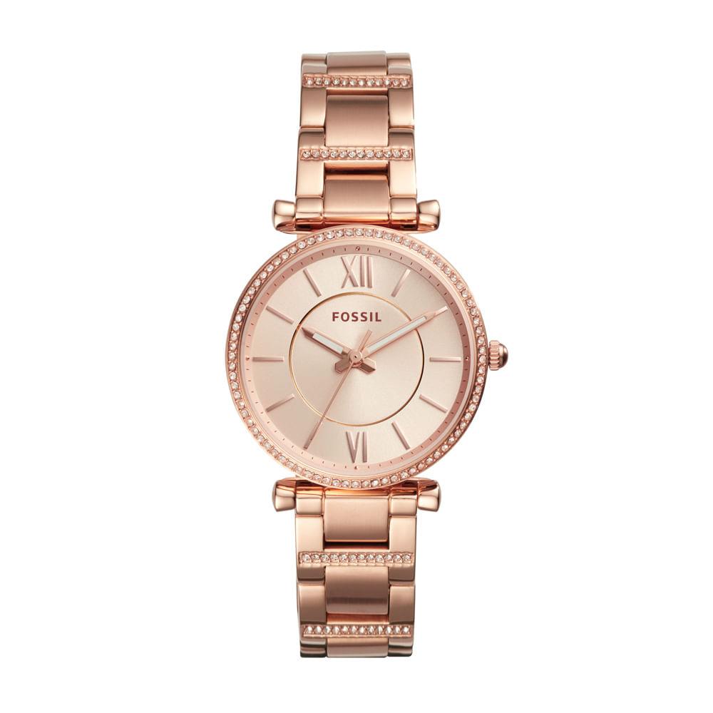 Relógio Fossil Feminino Carlie Rosé - ES4301/1JN - 2