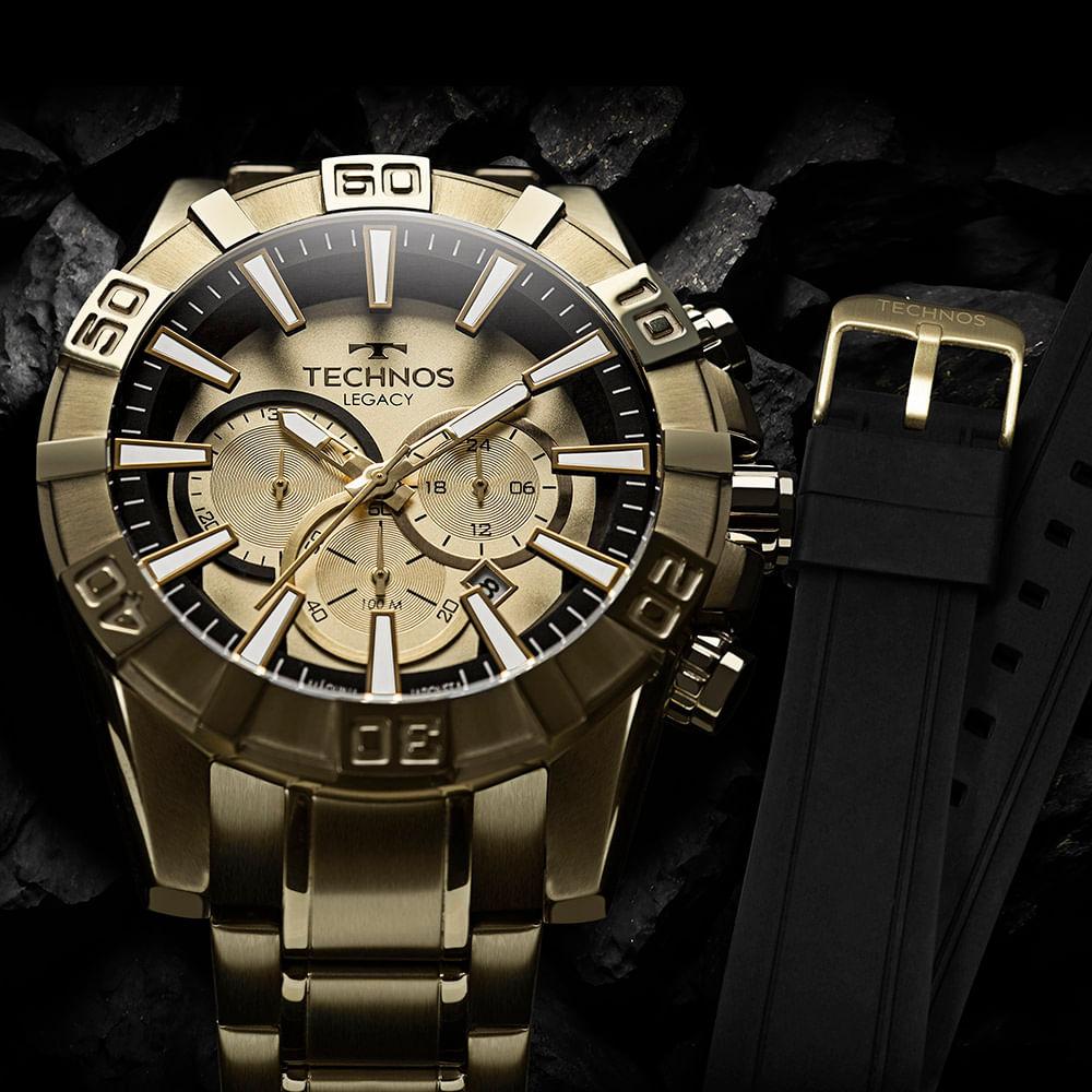Relógio Technos Masculino Legacy Dourado - JS26AET/T1D - 4