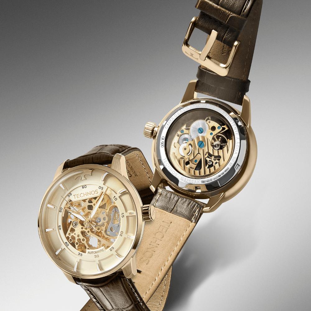 Relógio Technos Masculino Automatico Dourado - G3265AK/0M - 4