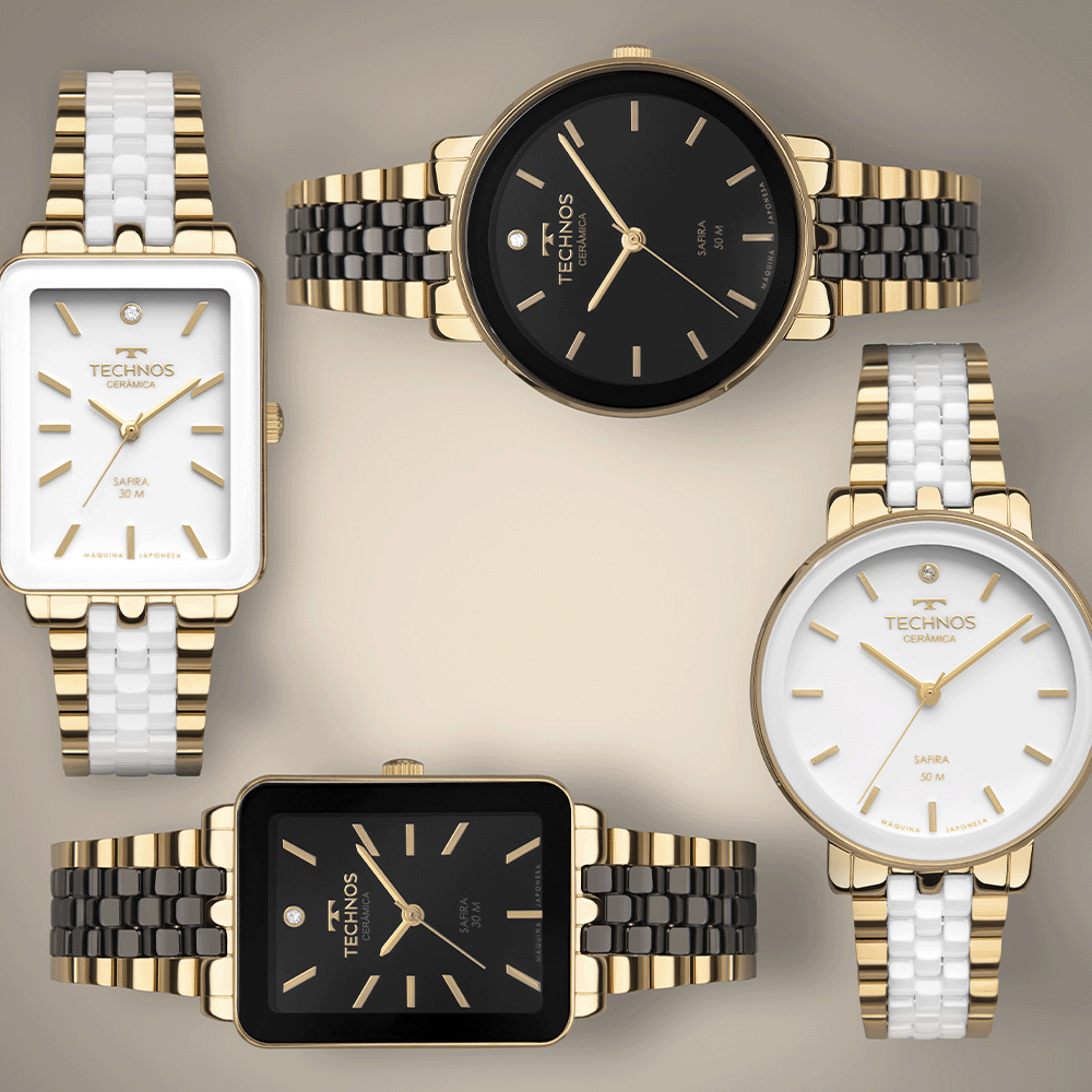 Relógio Technos Feminino Ceramic/saphire Dourado - 2035MZP/1B - 2