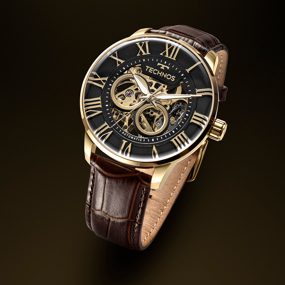 Relógio Technos Masculino Automatico Dourado - G3265AT/0M - 4