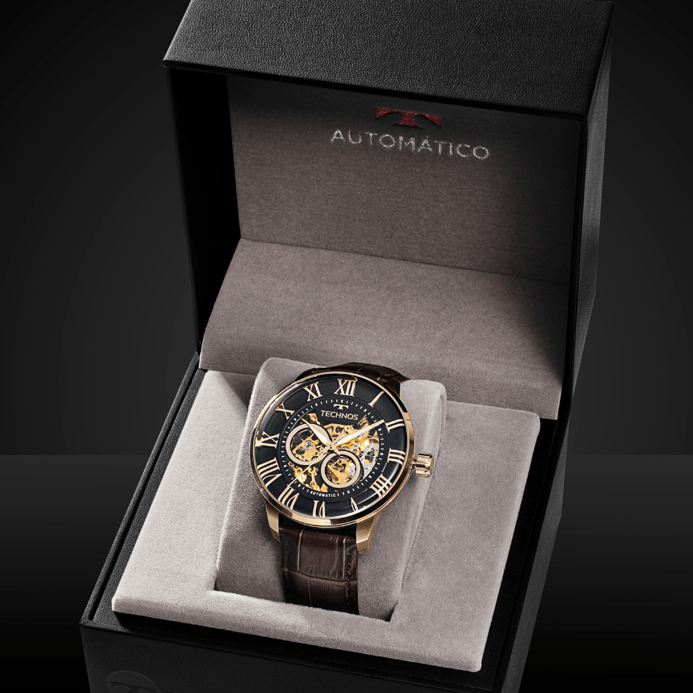 Relógio Technos Masculino Automatico Dourado - G3265AT/0M - 5
