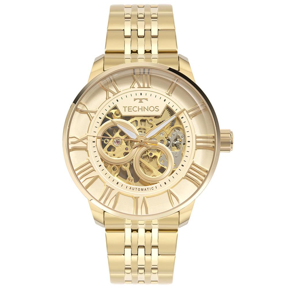 Relógio Technos Masculino Automatico Dourado - G3265AR/1D - 1