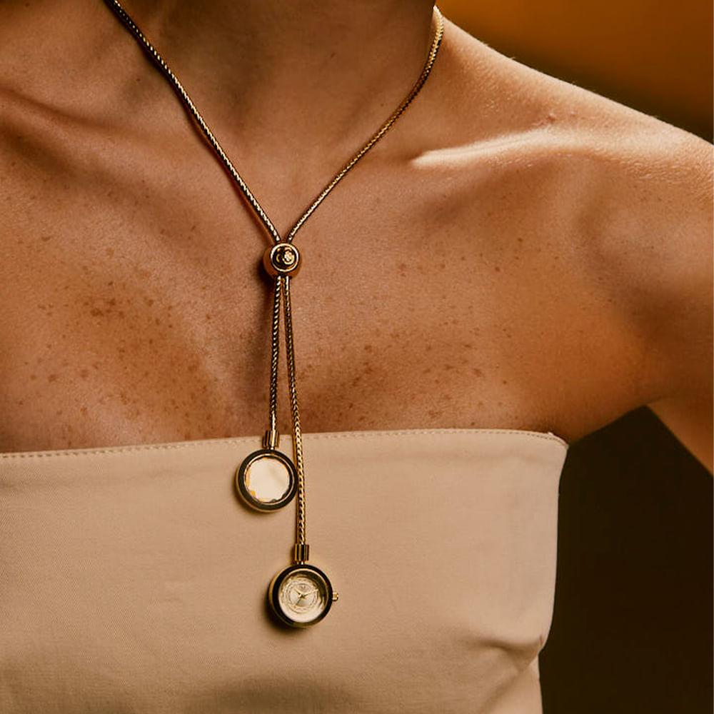 Colar Relógio Euro Feminino Unique Dourado - EU2035YWU/4DI - 2