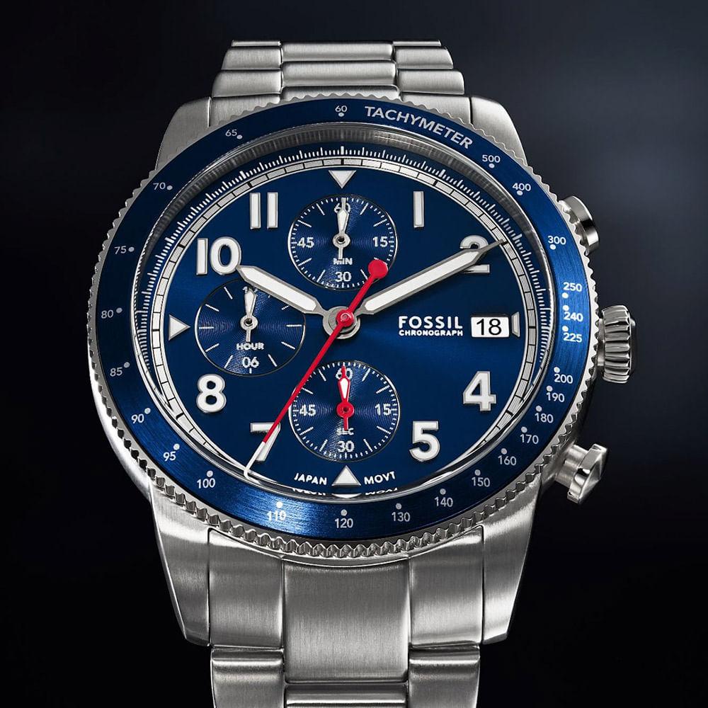 Relógio Fossil Masculino Sport Tourer Prata - FS6047/1KN - 4