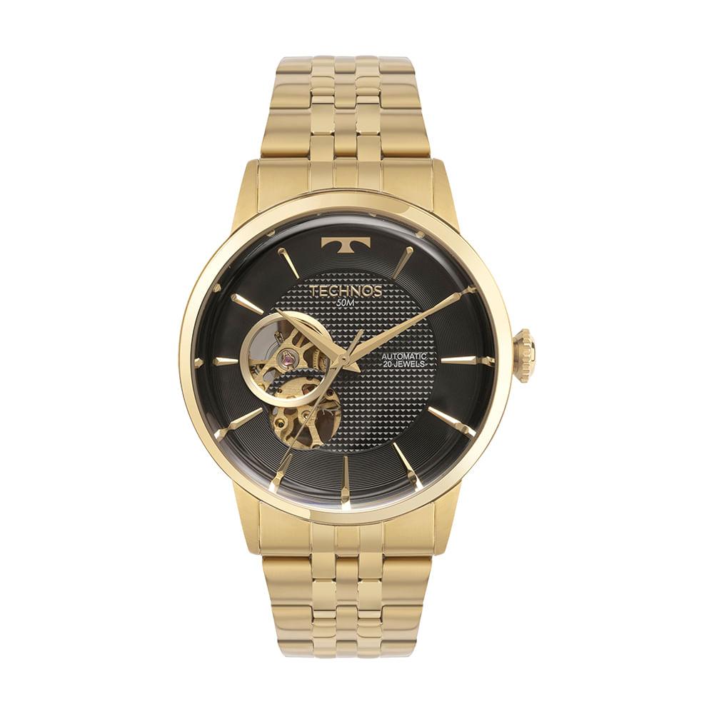 Relógio Technos Masculino Automatico Dourado - G3265AU/1P - 1