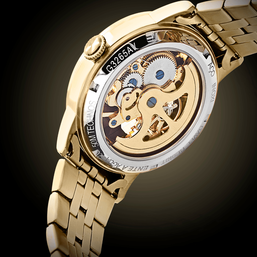 Relógio Technos Masculino Automatico Dourado - G3265AU/1P - 5