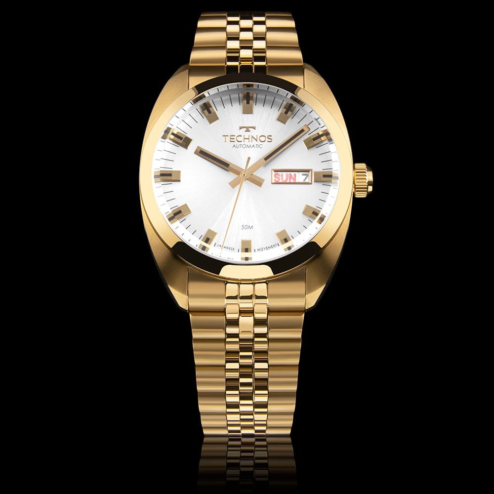 Relógio Technos Masculino Automatico Dourado - 8205ON/1K - 4