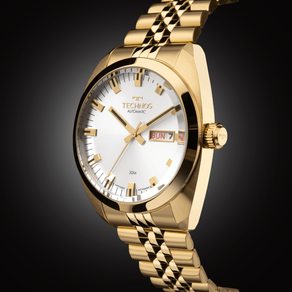Relógio Technos Masculino Automatico Dourado - 8205ON/1K - 5